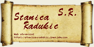 Stanica Radukić vizit kartica